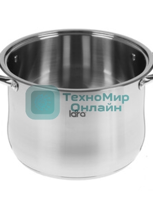 Кастрюля Lara LR02-42 10 л (нерж) 26x19 см, 10 л, капсулир индукц дно, стекл крышка