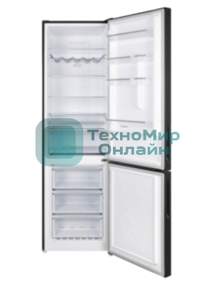 Холодильник Maunfeld MFF192NFB01 Inverter черный стекло трехкамерный 334/184л морозилка снизу, No Frost, Side by Side