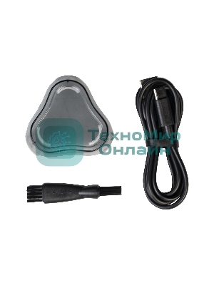 Электробритва Galaxy Line GL 4209, серебряный с черным, роторная, аккумуляторная, 5 Вт, Li-Ion аккумулятор емкостью 600 мА*ч, время непрерывной работы до 1,5 ч, ножи из нержавеющей стали, 3 независимые плавающие головки, возможность промывки бреющего блока, индикатор заряда и работы, встроенный триммер для подравнивания висков, USB зарядка