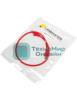 Патч-корд Lanmaster utp LAN-PC45/U5E-0.5-RD вилка RJ-45-вилка RJ-45 кат.5е 0.5м красный LSZH (уп.:1шт)