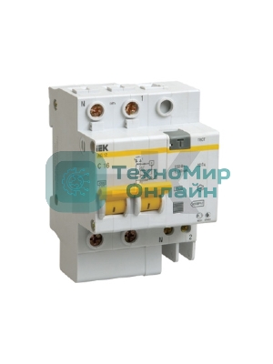 Выключатель автоматический дифференциального тока 2п C 10А 30мА тип AC 4.5кА АД-12 IEK MAD10-2-010-C-030