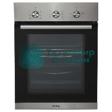 Встраиваемая электрическая духовка Korting OKB 4630 CMX/59.6 х 45 x 55 см, 6 режимов нагрева, механическое управление, утапливаемые переключатели, таймер, нержавеющая сталь