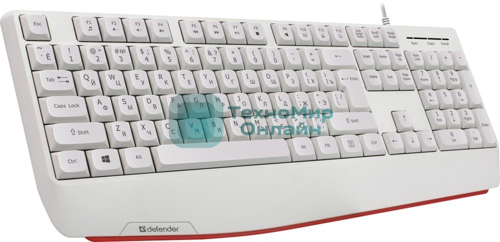 Клавиатура проводная Defender Atom HB-546, USB, белый