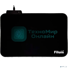 Коврик игровой для мыши Filum FL-MPL-M-GAME серия- Bulldozer, черный, подсветка, оверлок, размер “M”- 350x250x4 мм, ткань+резина.
