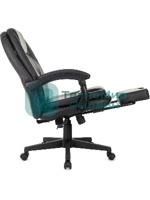 Кресло Бюрократ CH-868N-BF черный, экокожа, подставка для ног