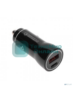 Автозарядка в прикуриватель Rexant АЗУ USB-A (QC 3.0)+USB-C (PD), 38Вт черный