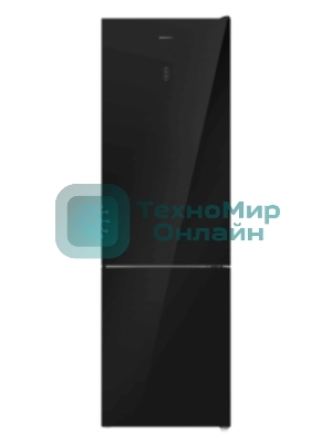 Холодильник Maunfeld MFF192NFB01 Inverter черный стекло трехкамерный 334/184л морозилка снизу, No Frost, Side by Side