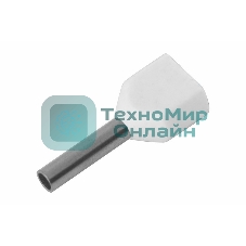 Наконечник штыревой втулочный изолированный Rexant F-8 мм 2х0.5 мм² (НШВи(2) 0.5-8/Ги2 0,5-8) белый