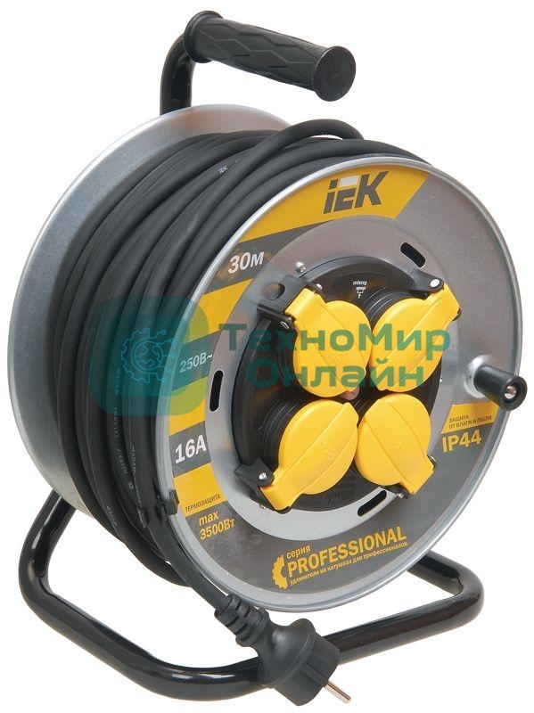 Удлинитель на мет. катушке 4х30 м с заземл. 16А IP44 УК30 