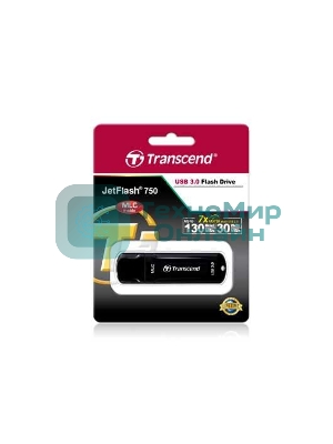 Флешка USB Transcend JetFlash 750 (TS64GJF750K), 64Gb, USB 3.0, R/W 130/40, черный