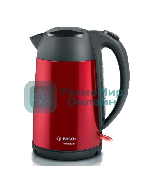 Чайник электрический Bosch TWK3P424 1.7л. 2400Вт красный (корпус: нержавеющая сталь)