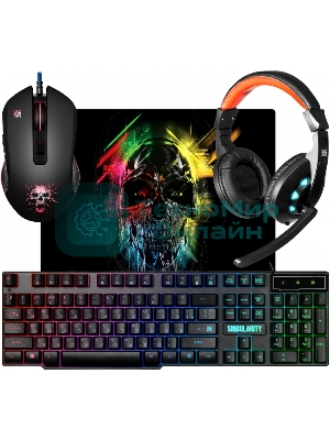 Комплект клавиатура+мышь Defender Singularity MKP-118 проводной, USB, 3200 DPI, чёрный
