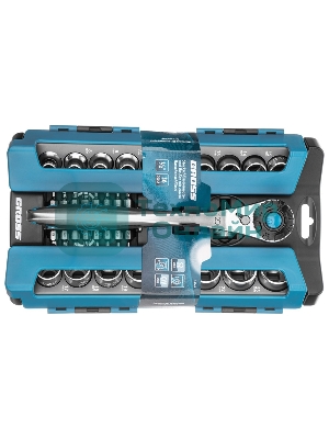 Набор торцевых Gross 14144 головок, трещотка 120 зубьев, 36 предметов