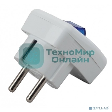 Вилка с/з с выключателем Vx5-W ЭРА 16A белая (24/384/3072)