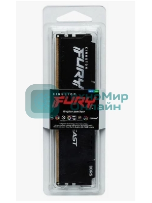 Оперативная память Kingston Fury Beast, DDR5, 32GB (1x32GB), 5600MHz, CL40, DIMM, с радиаторами, черный