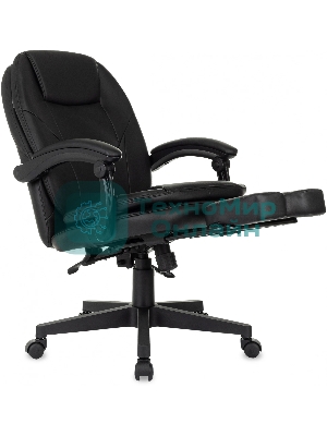 Кресло Бюрократ CH-868N-BF черный, экокожа, подставка для ног