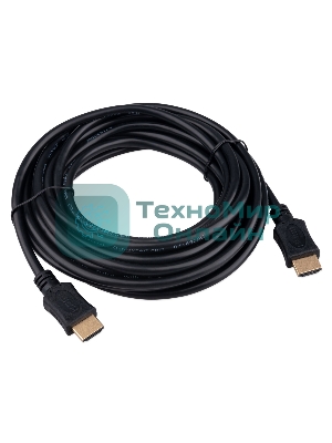 Кабель HDMI Cablexpert CC-HDMI4L-5M, 19M/19M, v2.0, Light, позол.контакты, экран, 5м, черный, пакет