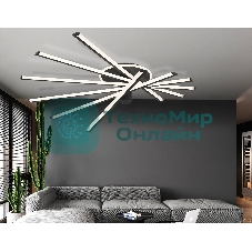 Потолочный светодиодный светильник Ambrella light FL6232 BK черный 96W 3000K-6400K 605*605*200 (ПДУ ИК)