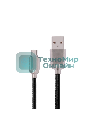 Кабель USB ACD-Allure MicroUSB - USB-A Кожа, 1м, черный