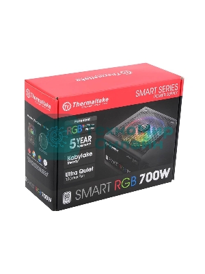 Блок питания Thermaltake Smart RGb (PS-SPR-0700NHSAWE-1), 700Вт, 80 PLUS, 120мм, черный