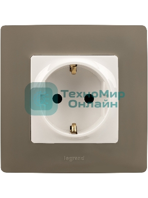 Механизм розетки 1-м СП Etika 2К+З 16А защ. шторки с заземл. винт. зажимы бел. Legrand 672222