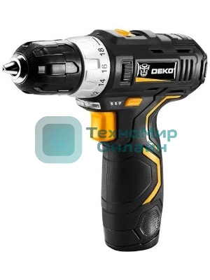 Дрель-шуруповерт Deko GCD12DU3, 12 В, 1.5 Ач, 32 Нм, щеточный