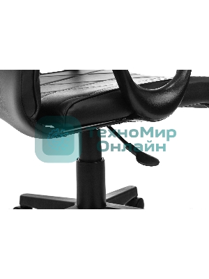 Кресло Бюрократ CH-327 черный, экокожа, 120 кг, механизм качания