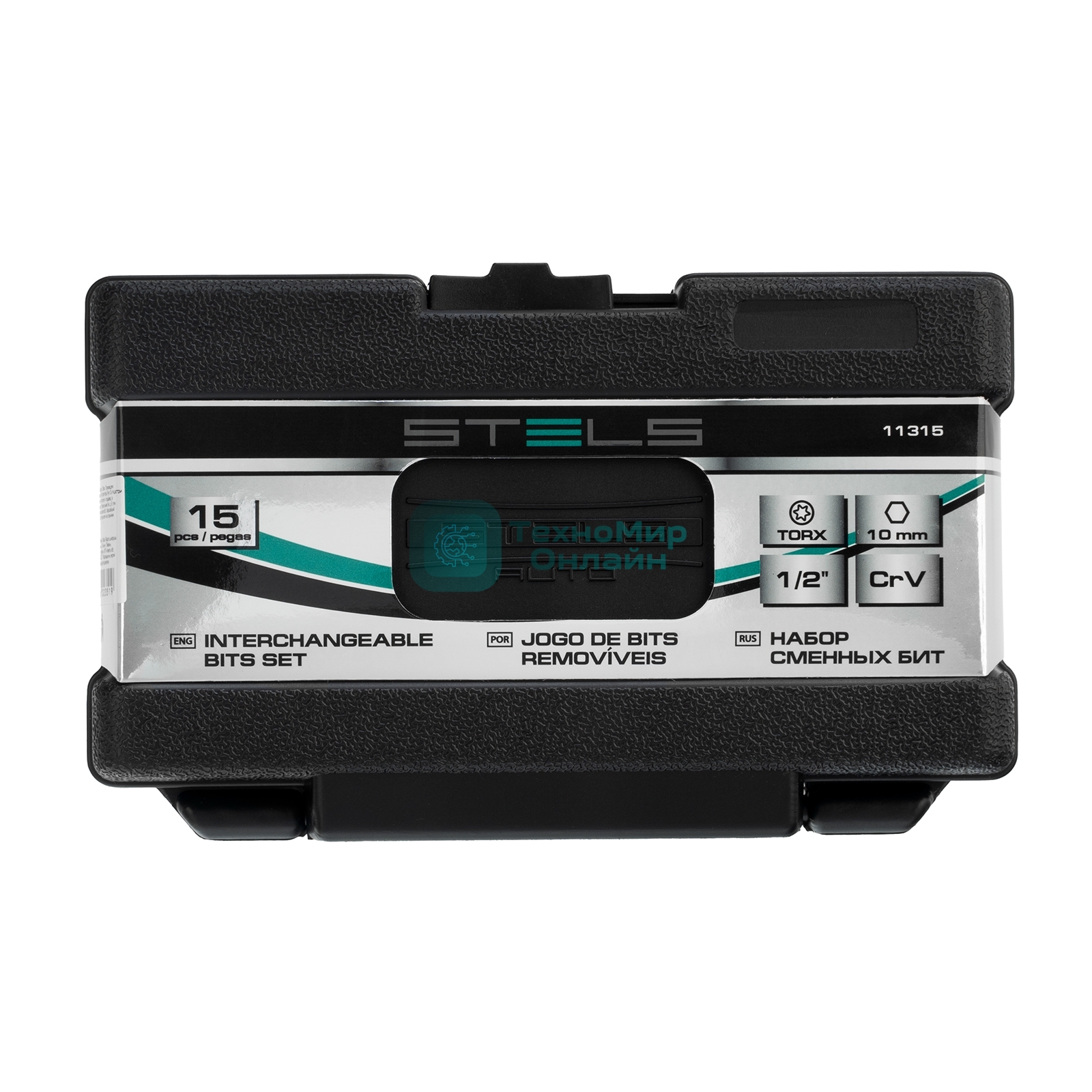 Набор бит Stels TORX, хвостовик-шестигранник, 10 мм, CrV, 15 предм.