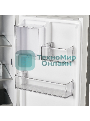 Холодильник Maunfeld MFF183NFBE черный трехкамерный 270/135л морозилка снизу, NoFrost, Side by Side