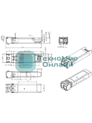 Модуль SNR SFP+ WDM, дальность до 20км (12dB), 1330нм
