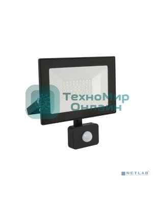 Прожектор Ultraflash LFL-3002S C02 черный (LED прожектор с датчиком, 30 Вт, 230В, 6500К)