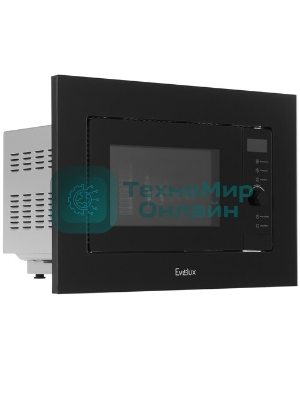 Встраиваемая микроволновая печь Evelux MW 253 B черный, 17 л, 700 Вт, поворотный механизм/сенсор