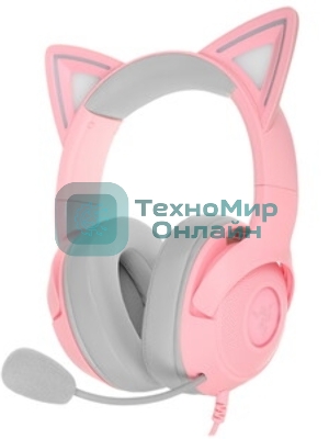 Гарнитура Razer Kraken Kitty V2 Quartz розовый, проводная, USB, подсветка
