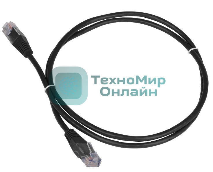 Патч-корд TWT UTP кат.5e, с заливными колпачками, 0.15 м, черный