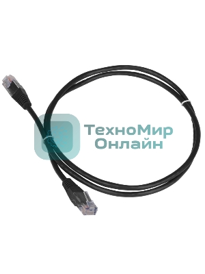 Патч-корд TWT UTP кат.5e, с заливными колпачками, 0.15 м, черный