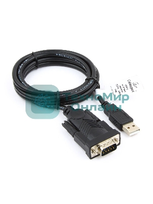 Конвертер USB->SERIAL Cablexpert UAS-DB9M-02 AM/DB9M, 1,5 м, PL2303TA, WinXP-Win8, черный, пакет