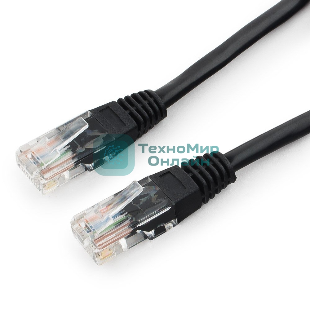 Патч-корд UTP Cablexpert PP12-3M/BK 5e, 3м, литой, многожильный, черный