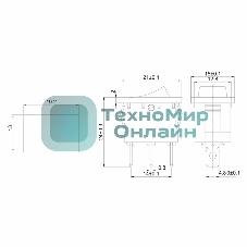 Выключатель клавишный Rexant 250V 6А (3с) ON-OFF зеленый с подсветкой Mini