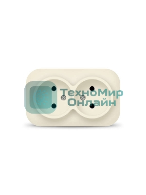 Розетка 2-м ОП 10А IP20 без заземл. сл. кость IONICH 1427