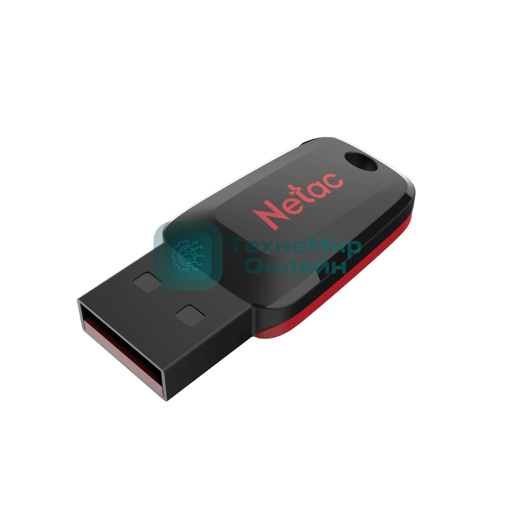 Флешка USB Netac U197 (NT03U197N-016G-20BK), 16Gb, USB 2.0, R/W 25/10, черный/красный