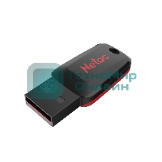 Флешка USB Netac U197 (NT03U197N-016G-20BK), 16Gb, USB 2.0, R/W 25/10, черный/красный