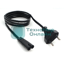 Кабель питания аудио/видео Cablexpert PC-184/2-1М, 1м, CEE 7/16 - C7, 2-pin, 2х0,5, черный, пакет