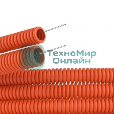 Труба гофрированная из ПНД Rexant с зондом ø 32 мм, оранжевая (25 м/уп.)