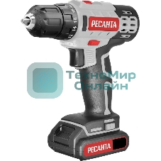 Дрель-шуруповерт Ресанта ДА-50Л2-18А, 18 В, 2 Ач, 50 Нм, щеточный