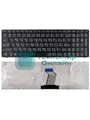 Клавиатура для ноутбука Lenovo IdeaPad B570 B580 V570 Z570 Z575 B590 черная с черной рамкой