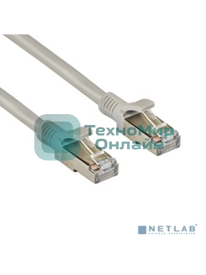 Патч-корд ExeGate FTP-RJ45-RJ45-C5e-CU-2M-GY, FTP, cat.5e, 2м, медь, серый