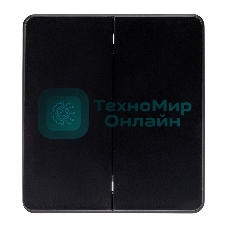 Выключатель Kranz ROUND 2 кл для жалюзи возвратный 10А с/у оникс