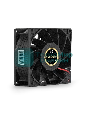 Вентилятор 24В DC ExeGate EX09238S2P-24 (92x92x38 мм, Sleeve bearing (подшипник скольжения), 2pin, 4500RPM, 48dBA)