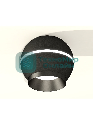 Светильник Ambrella Light XS1102010 SBK/PBK черный песок/черный полированный MR16 GU5.3 LED 3W 4200K (C1102, N7031)