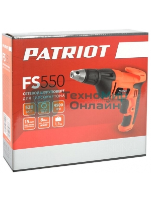 Дрель-шуруповерт Patriot FS 550, 520 Вт, 8 Нм, щеточный